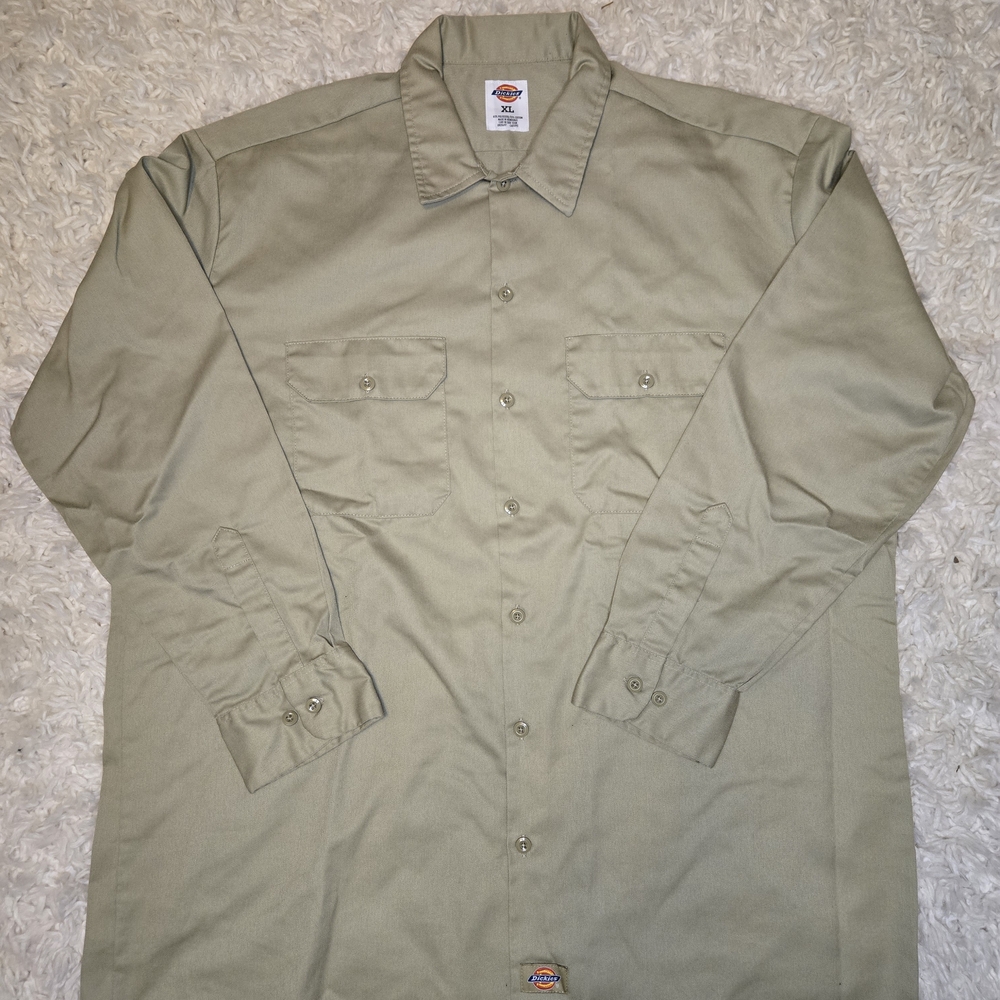 Dickies Khaki Button-Up Shirt